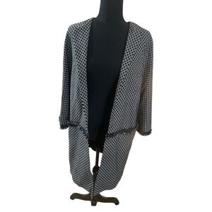 Max Studio Black & White Textured Knit Coat Jacket | Size S